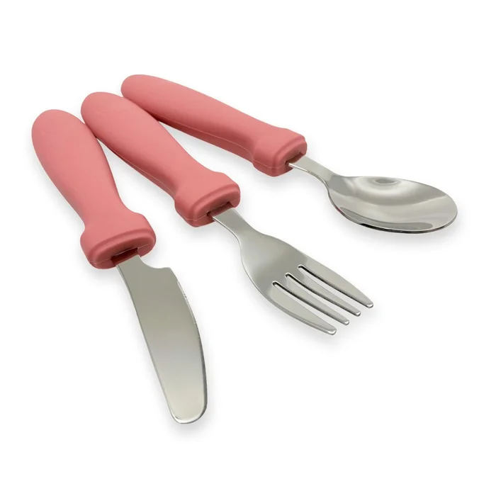 Smikkels – Silikon-Kinderbesteck 3-teilig – Pink