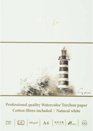 SMLT SMLT Aquarelblok Professional Gestikt A4 250gr 10 vel