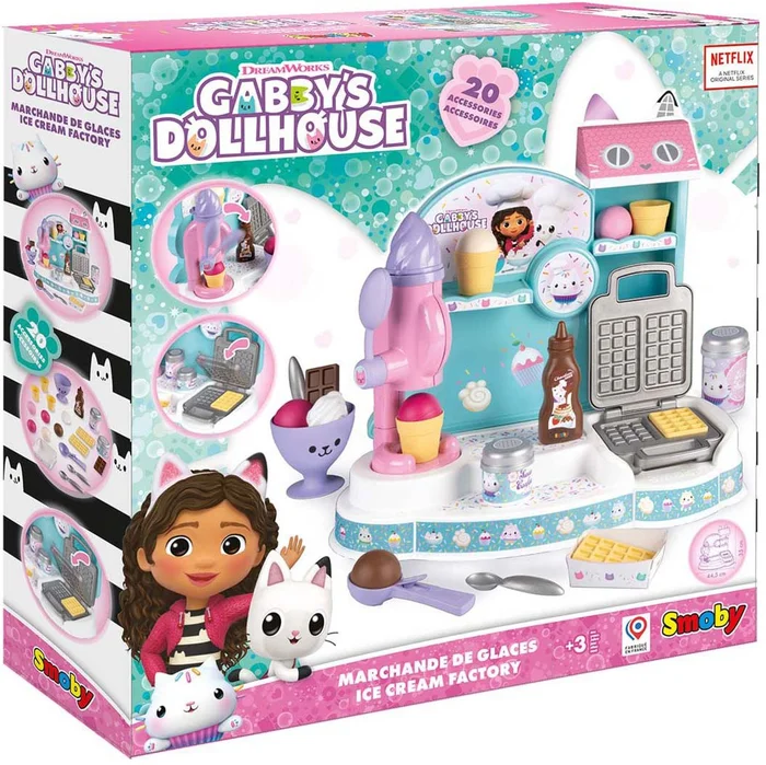 Smoby Gabby’s Poppenhuis Ijs Fabriek, 20dlg.