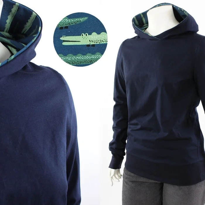 Sommerpulli für Damen dunkelblau mit Krokodilen