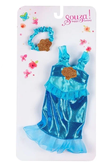 Souza Puppe Kleid Maryola mit Haarband, Blau (1 Stck)