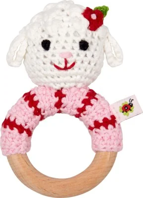 Spiegelburg BabyGlück Häkel Ringrassel Lämmchen