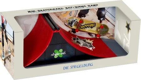 Spiegelburg Mini-Skateboard Set Spine Ramp Skate-Aid