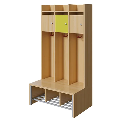 Spindgarderobe mit kleiner Fachtür, 3 Plätze