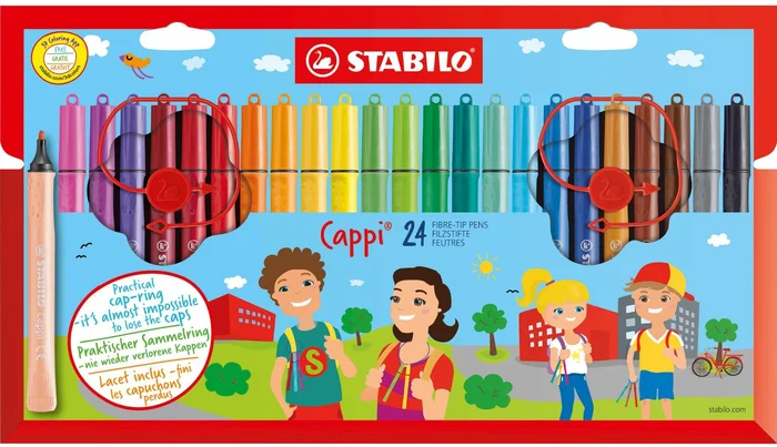 STABILO Cappi Filzstift Mehrfarbig – 24 Stück
