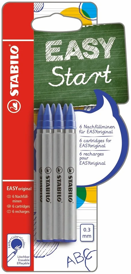 Stabilo Easy Original Refill Blauw 6 Stuks