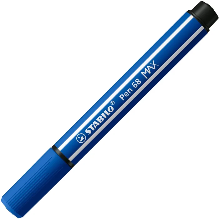 STABILO Pen 68 MAX – Viltstift Met Dikke Beitelpunt – Donker blauw