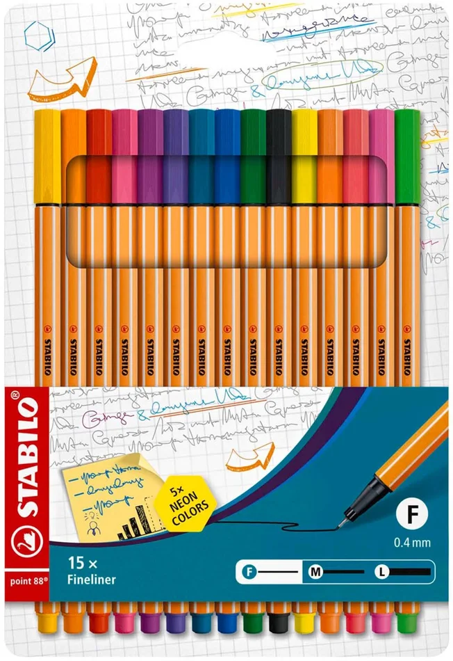 STABILO Point 88 Filzstift Mehrfarbig 5 Stück(e)