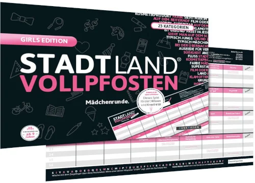 STADT LAND VOLLPFOSTEN® – Girls Edition DIN-A4 Block