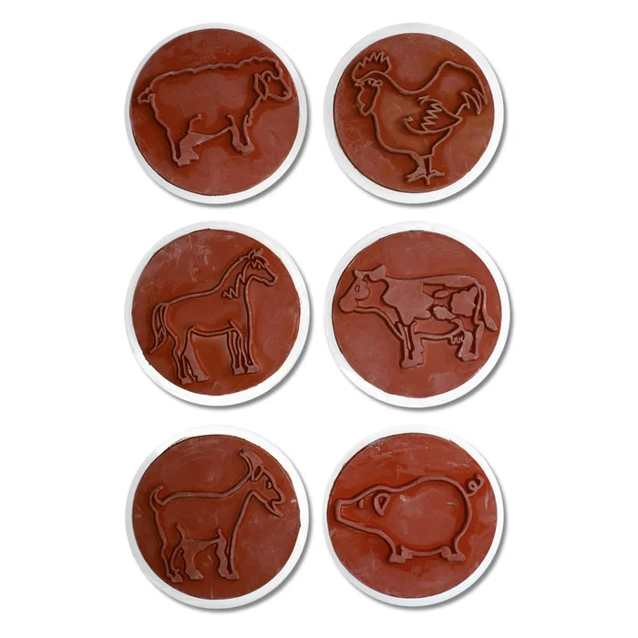 Stempel mit Tieren vom Bauernhof