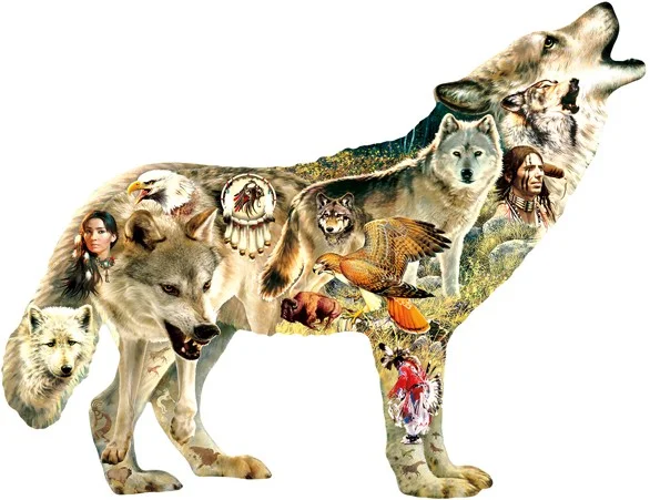 SunsOut Greg Giordano – Native American Wolf – 750 Teile