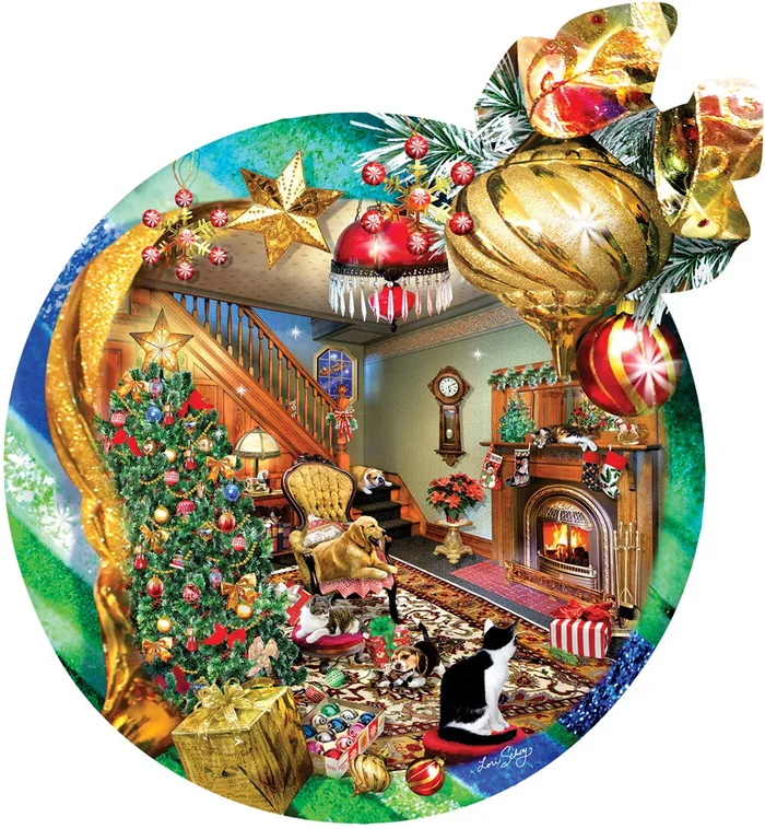 SunsOut Kaminfeuer Ornament – 750 Teile