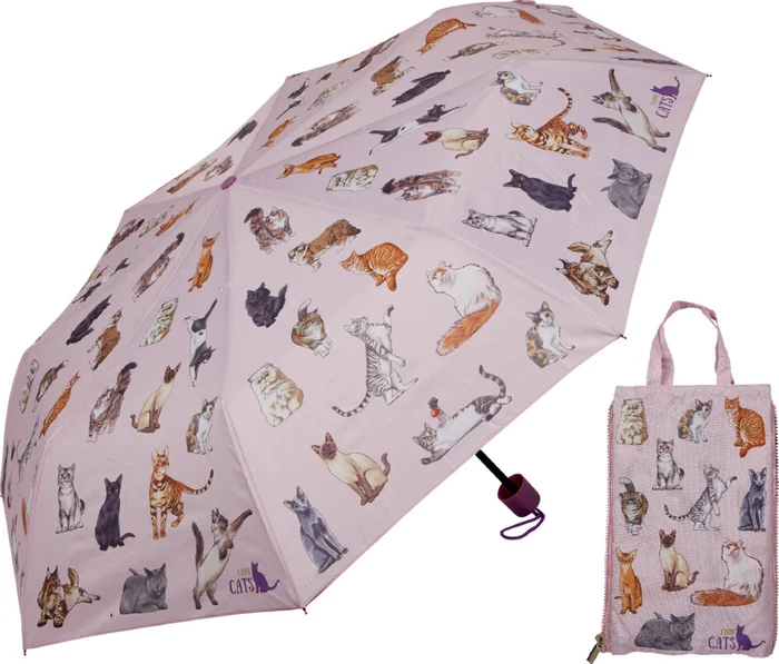 Taschenschirm & Duo Bag – I love cats (cats & dogs)