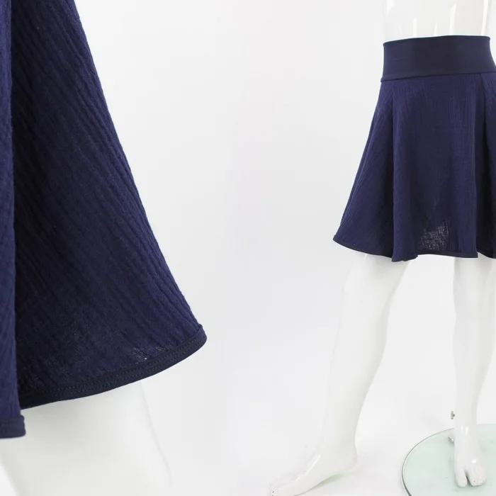 Tellerrock für Kinder Bio-Musselin dunkelbalu