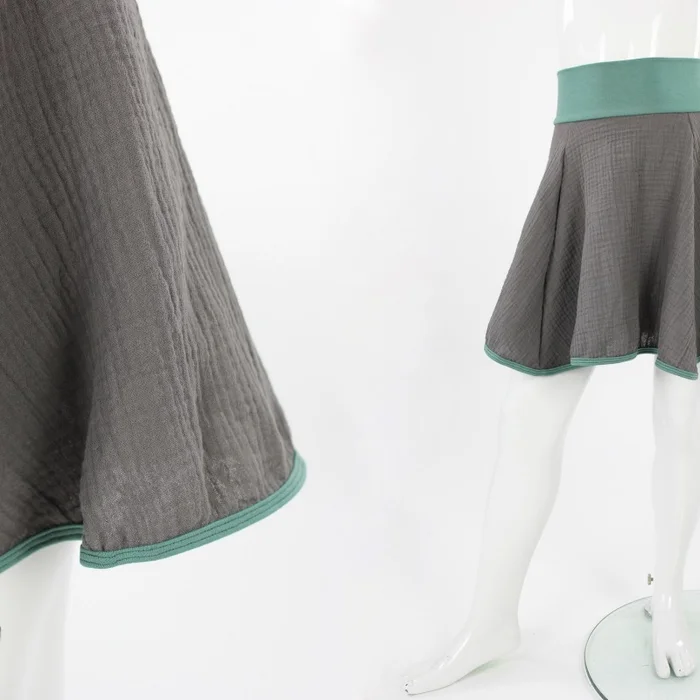 Tellerrock für Kinder Bio-Musselin naturgrau