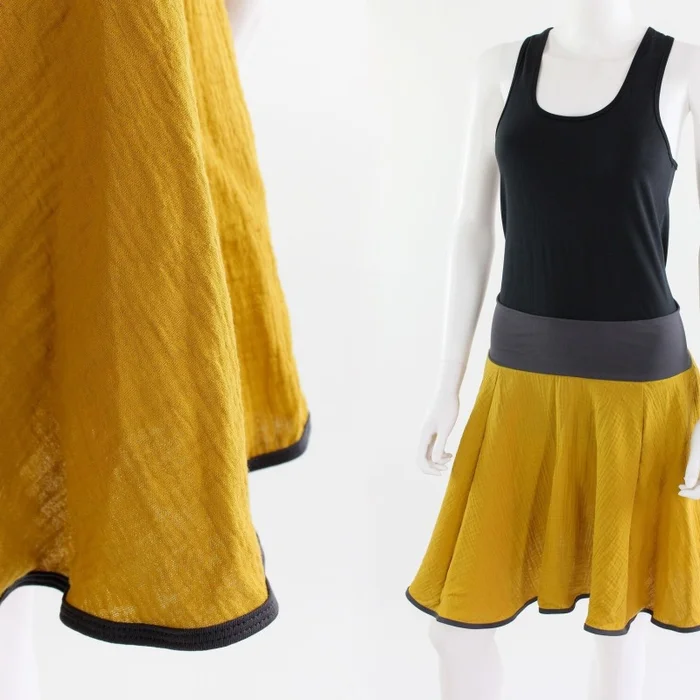 Tellerrock gelb aus Bio-Musselin