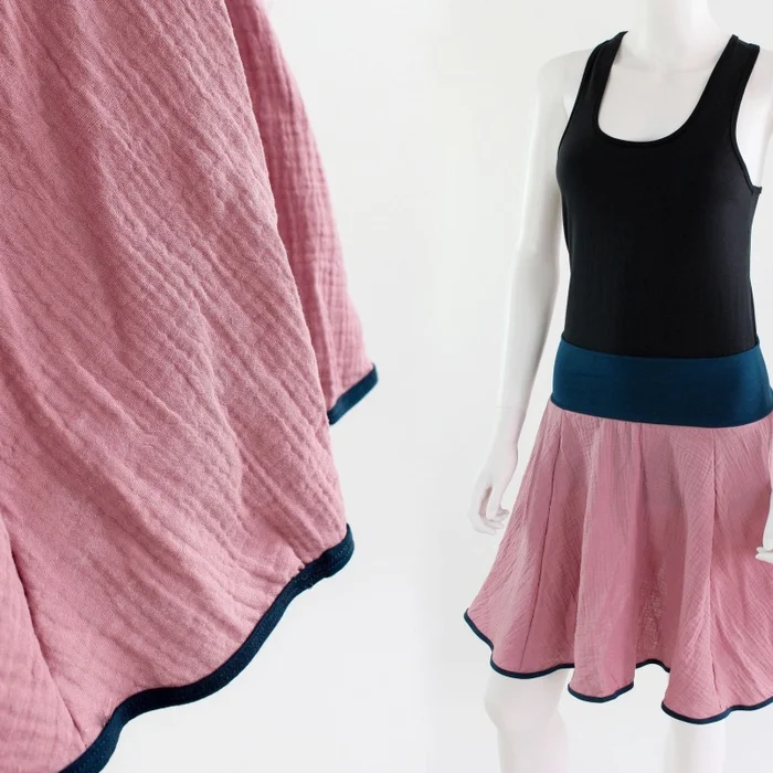 Tellerrock rosa aus Bio-Musselin