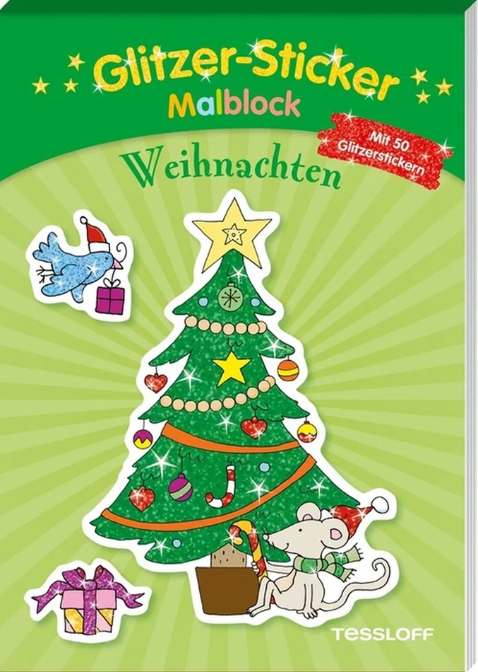 Tessloff Glitzer-Sticker-Malblock – Weihnachten