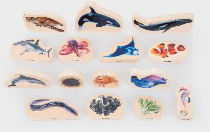 tickit Wooden Sea Life Blocks – Pk15