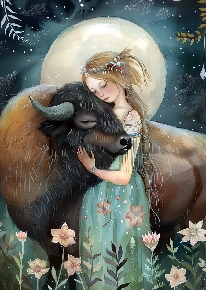 Tiere umarmen: Bison