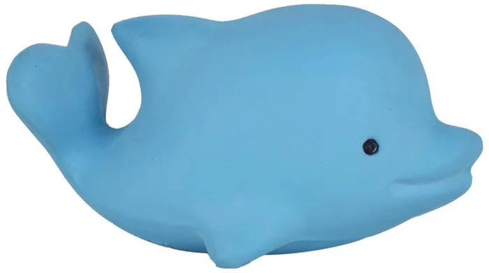 Tikiri biss und Badespielzeug mit Rasseldelfin 11 cm blau