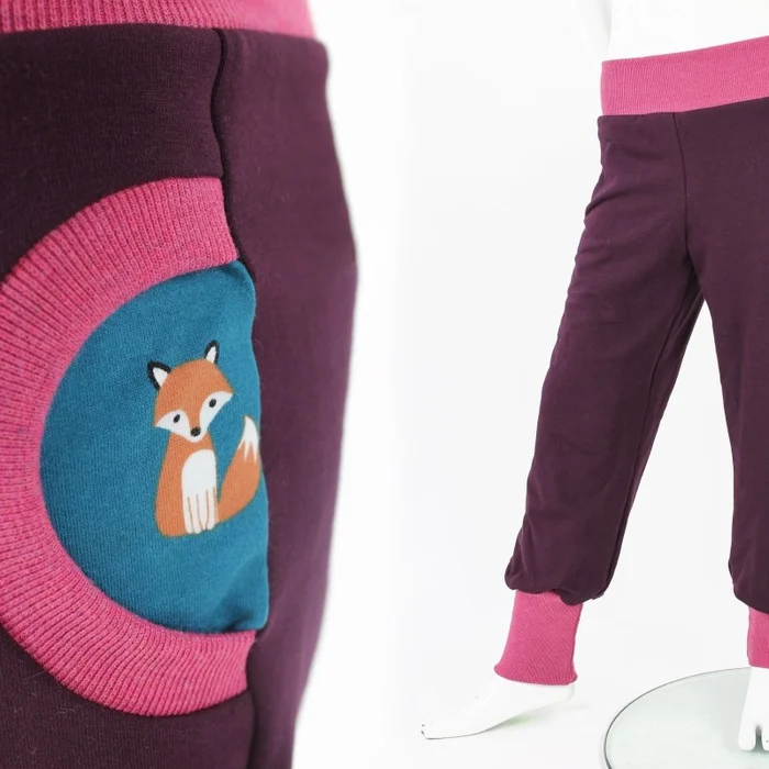 Tobehose für Kinder pflaume mit Füchsen