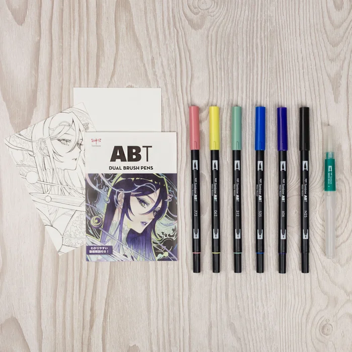 Tombow Tombow ABT Dual Brush Pen set 6 st Manga Maan