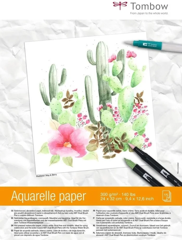 Tombow Tombow Aquarelblok 24 x 32 cm 300 gr