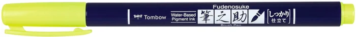 Tombow Tombow Fudenosuke Hard Tip Brush Pen Neon Geel