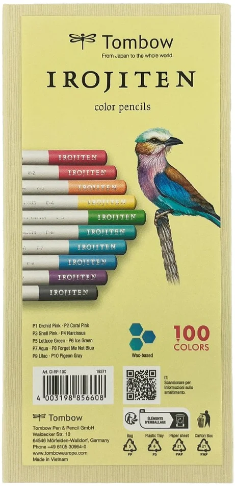 Tombow Tombow Irojiten Kleurpotloden – Set Deel 1: Pastelkleuren I – 10 Potloden