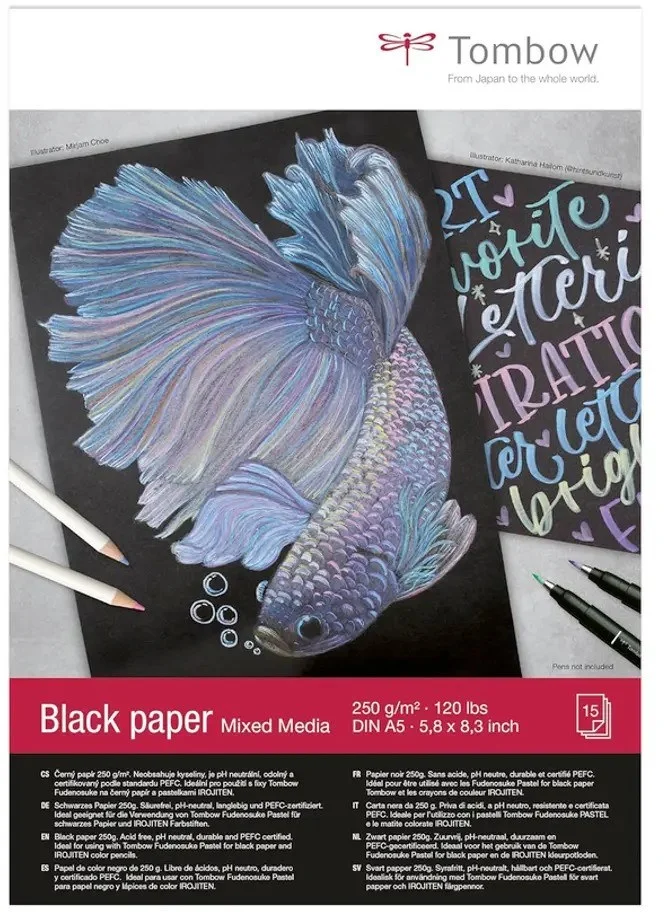 Tombow Tombow Mixed Media Zwart Papier 250 gr