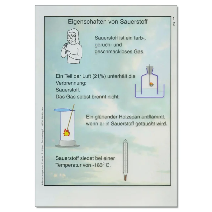 Transparent zu Sauerstoff-Eigenschaften