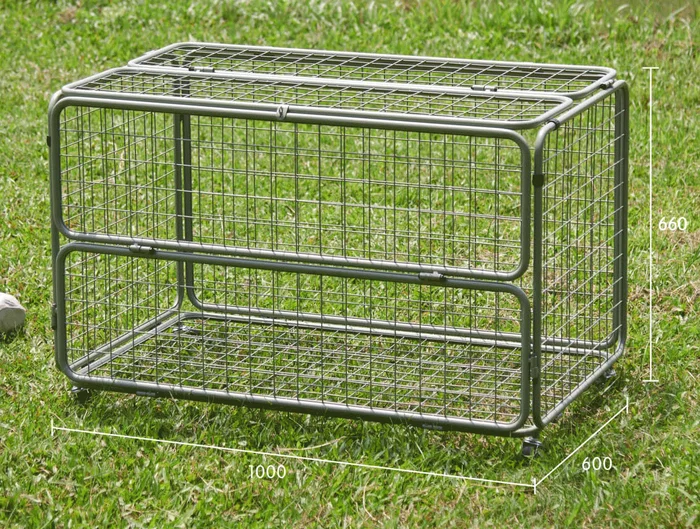 Transportwagen – abschließbarer Gitterwagen aus pulverbeschichtetem Stahl und mit Vollgummiräder (2 feststellbar)