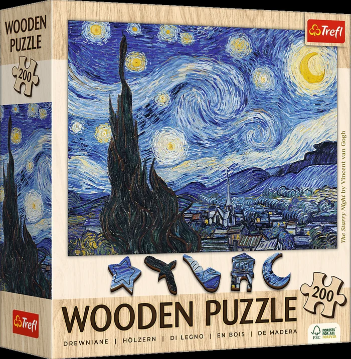 Trefl Trefl 200 Wooden Puzzles – The Starry Night – Vincent van Gogh_FSC Mix 70%