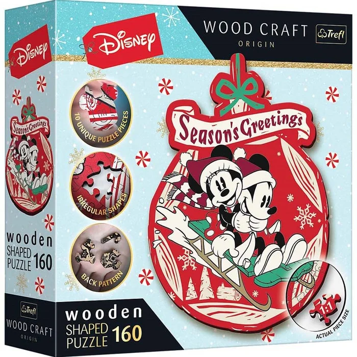 Trefl Trefl – Puzzles – 160 Holzpuzzles“ – Mickey und Minnis Weihnachtsabenteuer / Disney Mickey Mouse and Friends FSC Mix 70 %“.