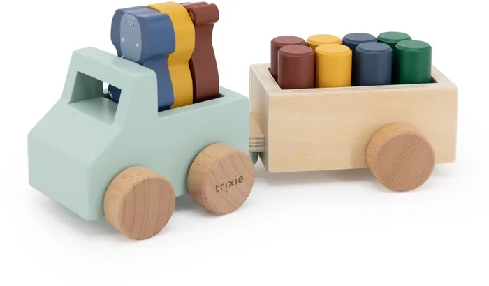 Trixie Holzauto mit Anhänger und Tieren