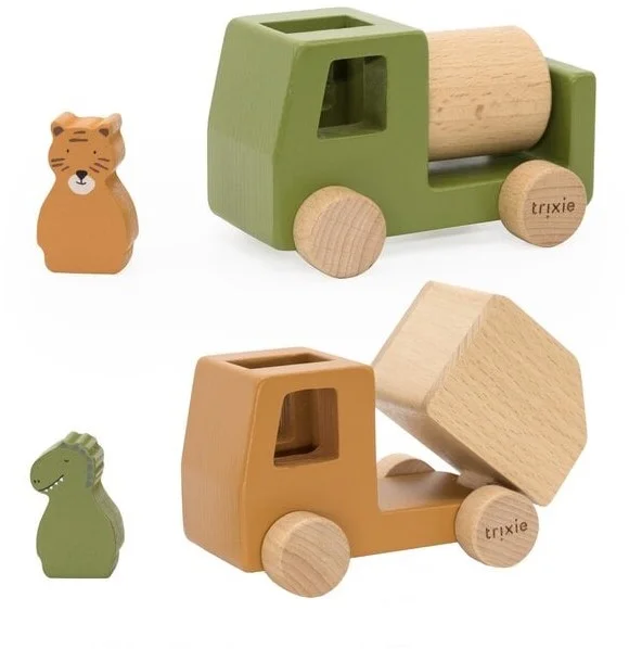 Trixie Houten Dieren Vrachtwagens, 4dlg.