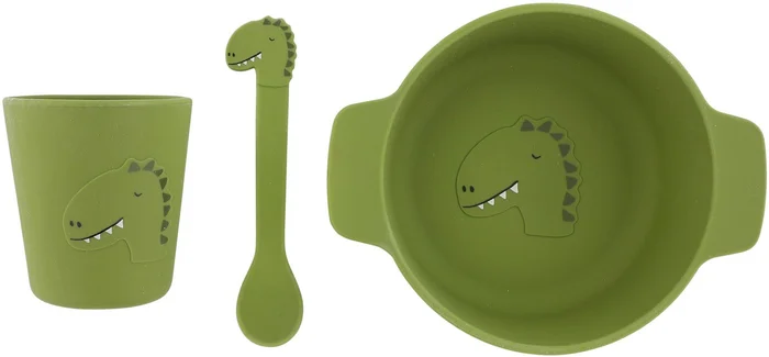 Trixie Siliconen Baby Eetset – Mr. Dino