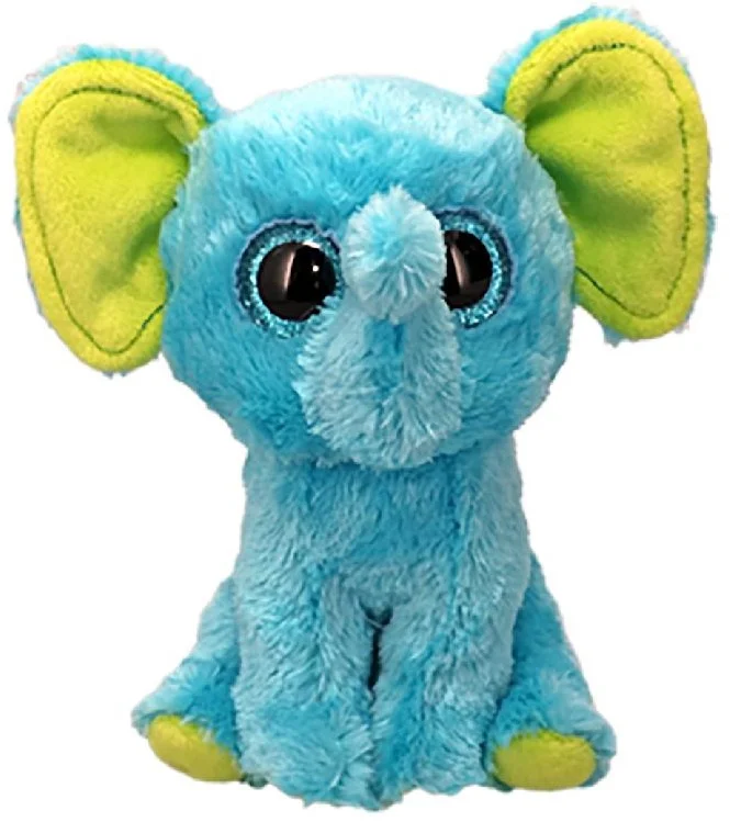 Ty Beanie Boo Trunkles Blauwe Olifant, 15cm