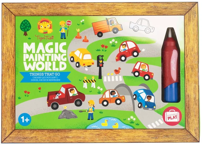 Unbekannt Tiger Tribe 3714005 Tiger Tribe Magic Painting World Things That Go Lackieren mit Wasserset, Mehrfarbig, 10″ x 11.5″