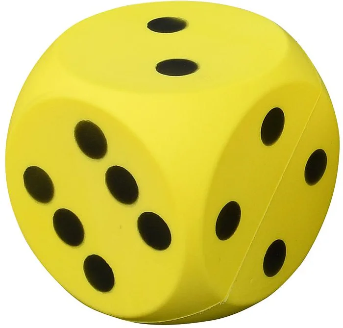 Uncoated Foam Dice – Yellow –