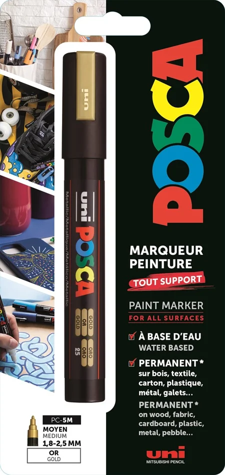 Uni Posca Uni Posca Verfmarker 5M Goud Blister
