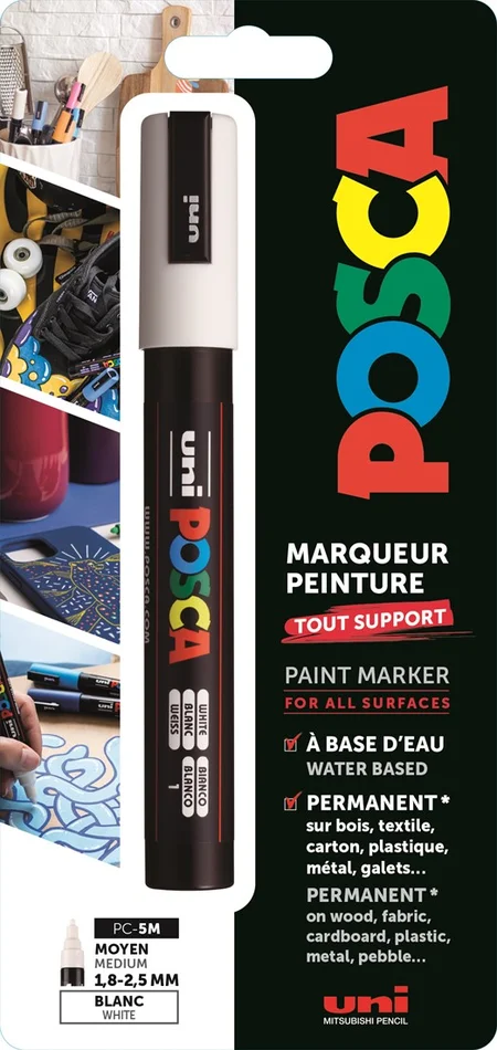 Uni Posca Uni Posca Verfmarker 5M Wit Blister