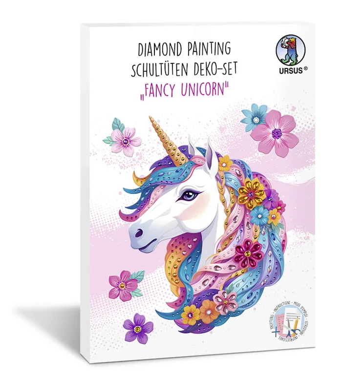 URSUS Diamond Painting Schultüten Deko-Set „FANCY UNICORN“