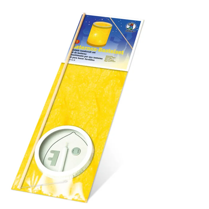 URSUS Laternen-Bastelset 5 Strohseide Gelb