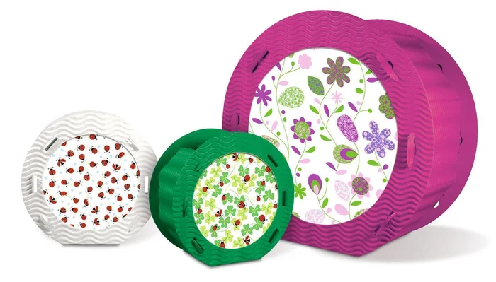 URSUS Runde Laternen 3D-Wellpappe, 4 Farben, 11,5cm, 10Stk.