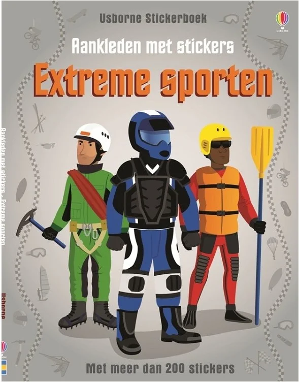 Usborne Dressing up with stickers: Extremsportarten.