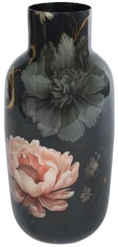 Vaas Pigeon S zwart cilinder metaal 11x11x25cm