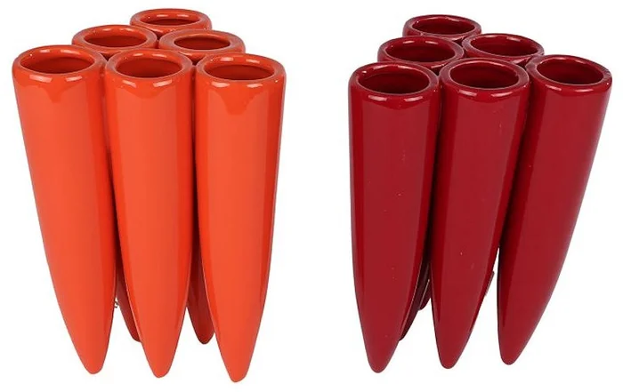 Vaas Tube 6x oranje/rood a2 aardew 13,5×12,5x20m