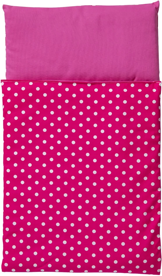 Van Dijk Toys Bettdecke – Rosa mit weißen Punkten